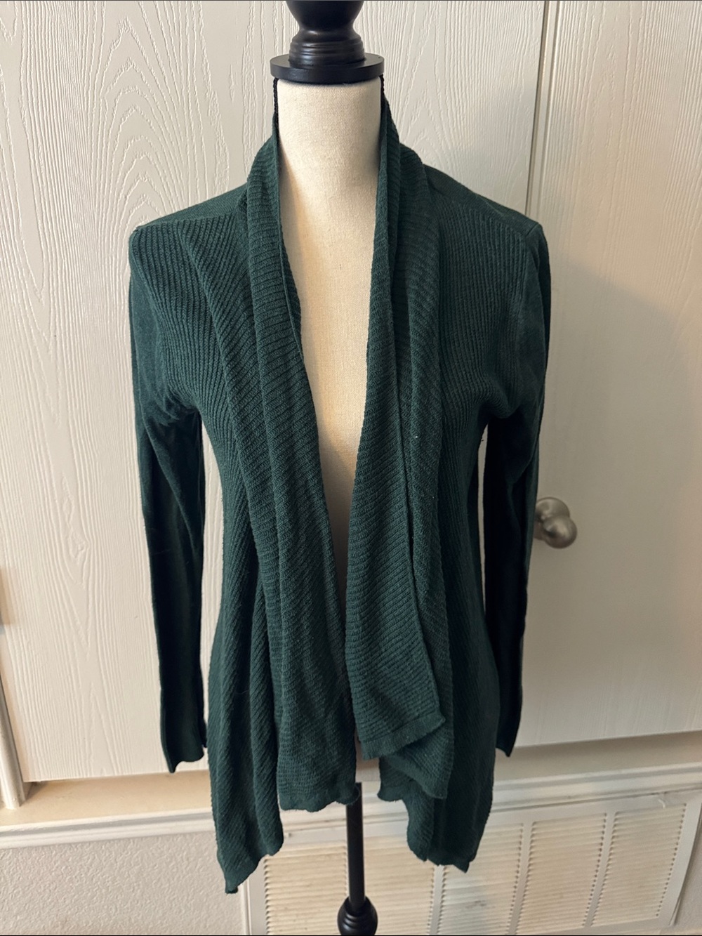 Merona Deep Green Open-Front Knit Cardigan